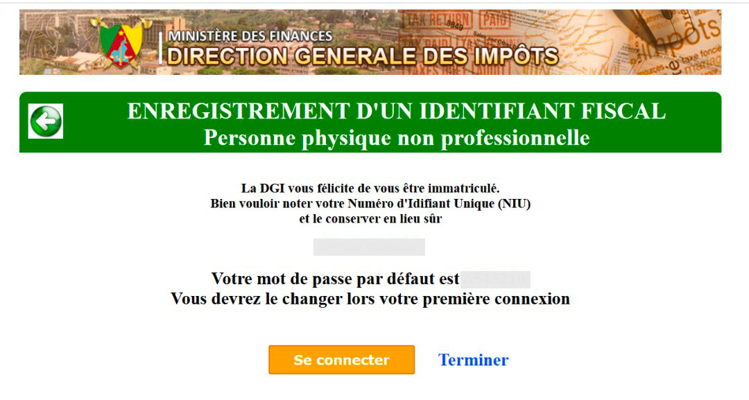 Your UIN has been created